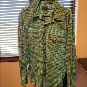 Cinch Tan and Brown Patterned Shirt